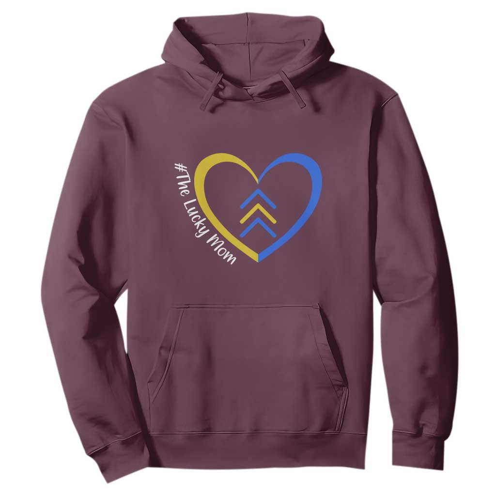 Down Syndrome Mom Hoodie Love Heart Three Arrows Lucky Mama T21 321