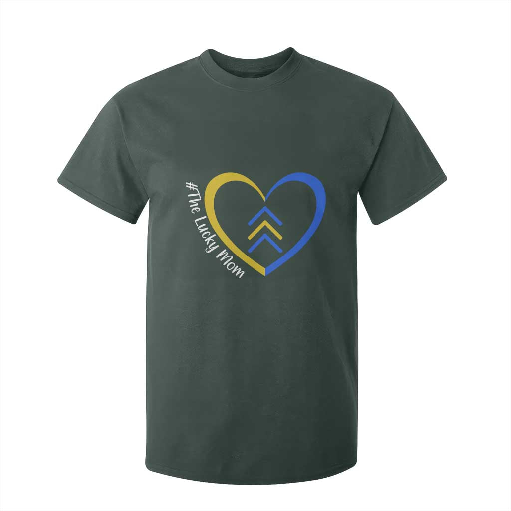 Down Syndrome Mom T Shirt For Kid Love Heart Three Arrows Lucky Mama T21 321