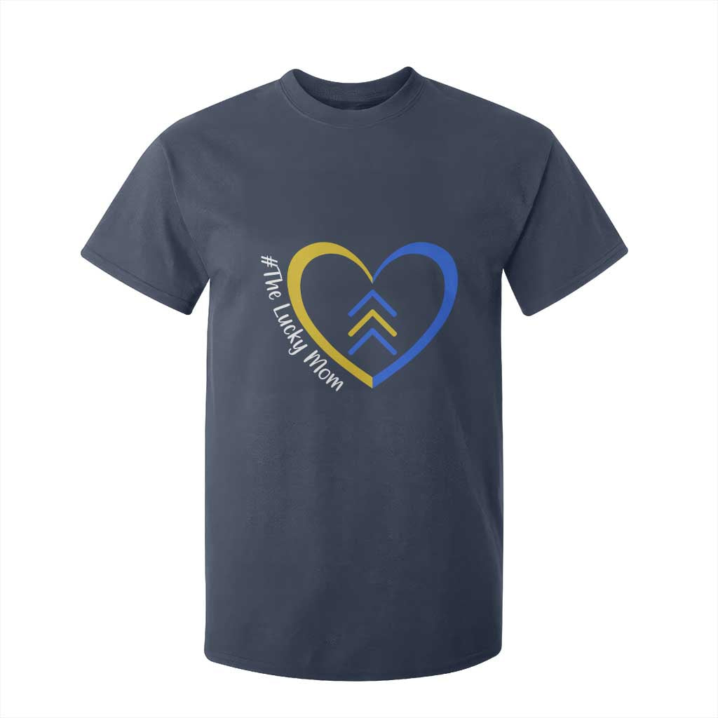 Down Syndrome Mom T Shirt For Kid Love Heart Three Arrows Lucky Mama T21 321