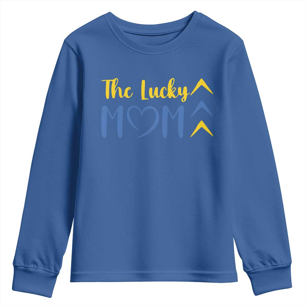 Down Syndrome Mom Youth Sweatshirt Three Arrows The Lucky Mama T21 321