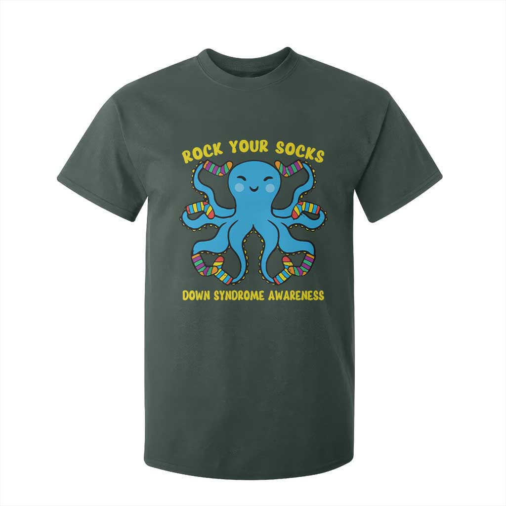 World Down Syndrome Day T Shirt For Kid Octopus Rock Your Sock Support 321