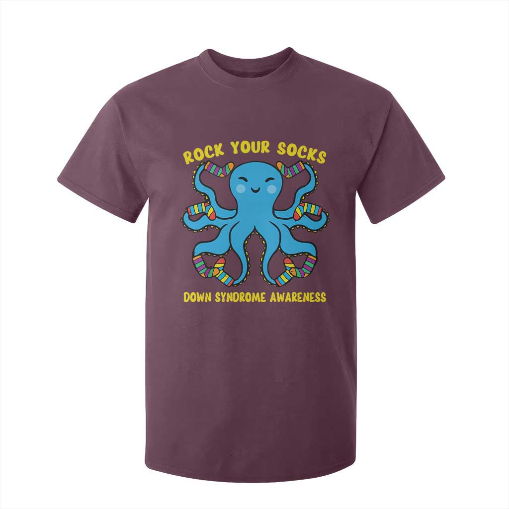 World Down Syndrome Day T Shirt For Kid Octopus Rock Your Sock Support 321
