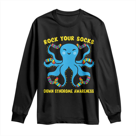 World Down Syndrome Day Long Sleeve Shirt Octopus Rock Your Sock Support 321