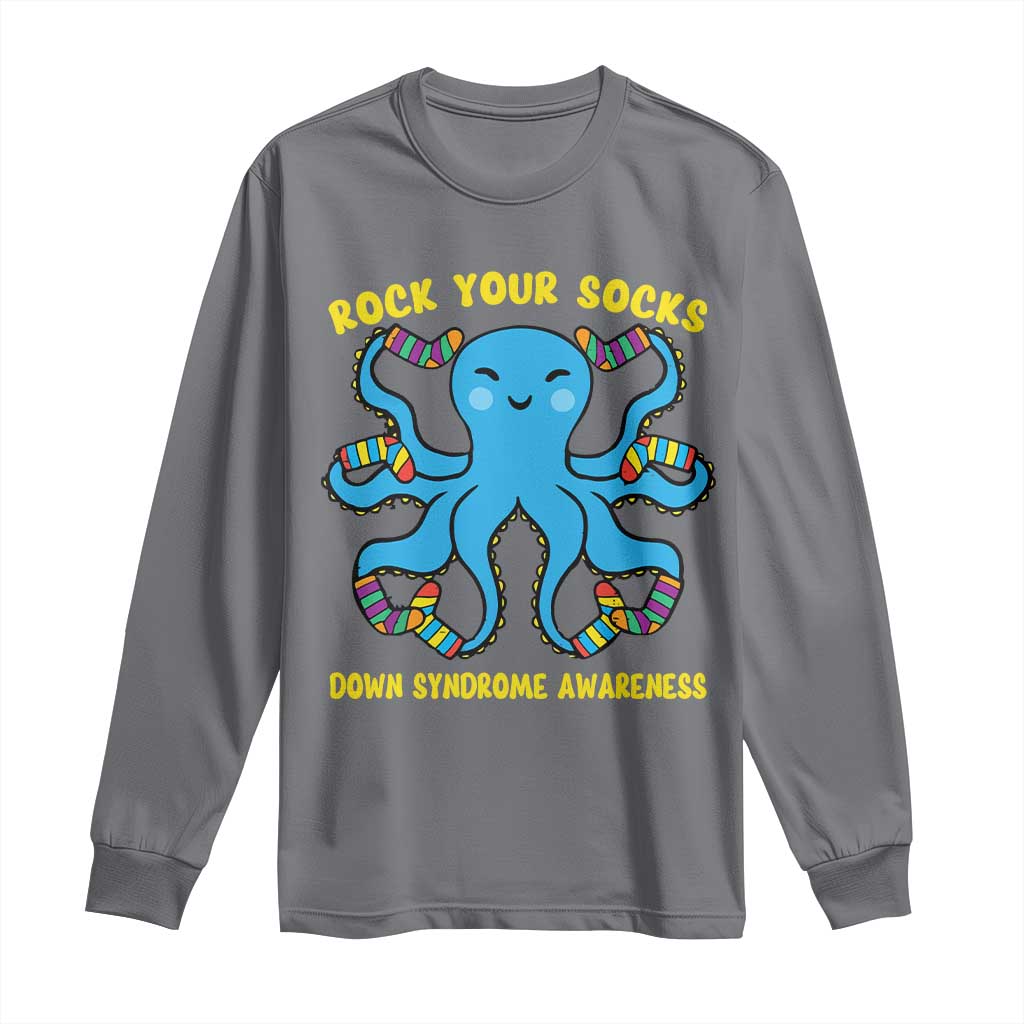 World Down Syndrome Day Long Sleeve Shirt Octopus Rock Your Sock Support 321