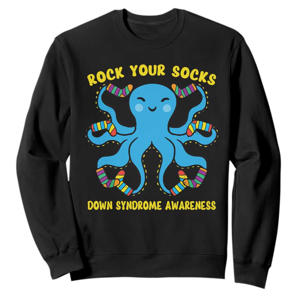 World Down Syndrome Day Sweatshirt Octopus Rock Your Sock Support 321