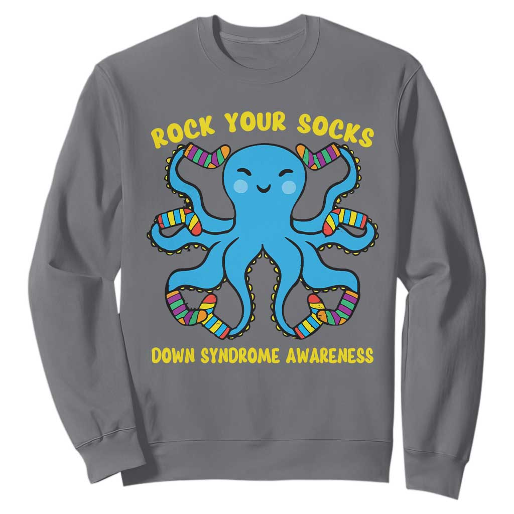 World Down Syndrome Day Sweatshirt Octopus Rock Your Sock Support 321