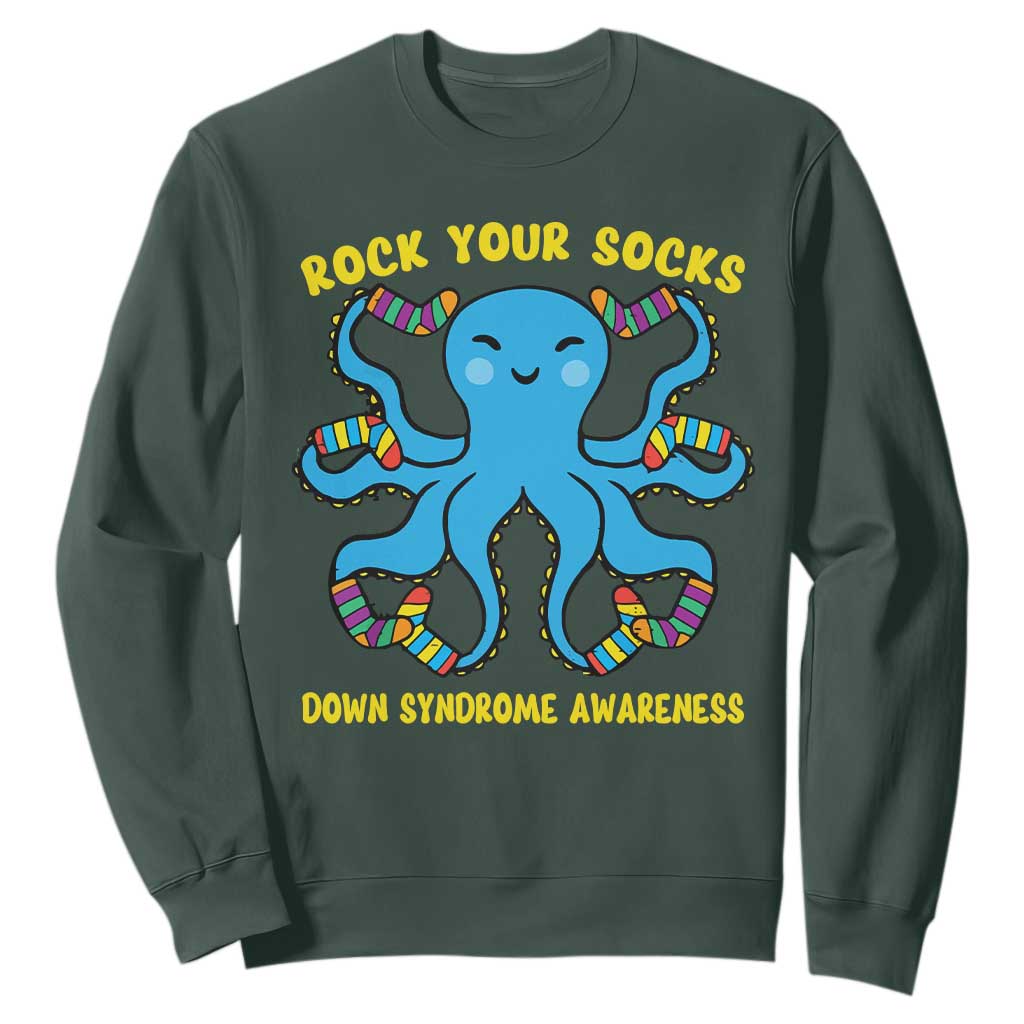 World Down Syndrome Day Sweatshirt Octopus Rock Your Sock Support 321