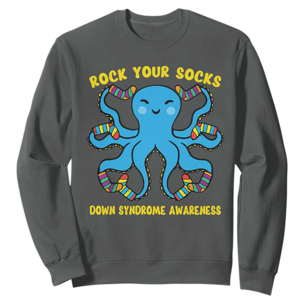 World Down Syndrome Day Sweatshirt Octopus Rock Your Sock Support 321