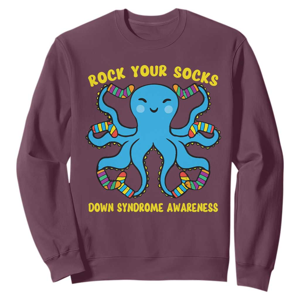 World Down Syndrome Day Sweatshirt Octopus Rock Your Sock Support 321
