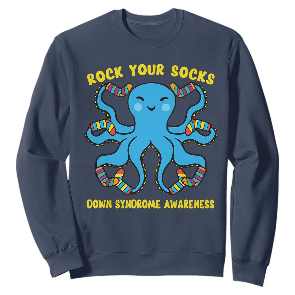World Down Syndrome Day Sweatshirt Octopus Rock Your Sock Support 321