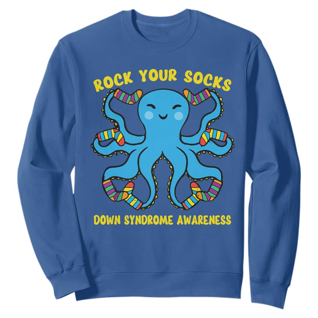 World Down Syndrome Day Sweatshirt Octopus Rock Your Sock Support 321