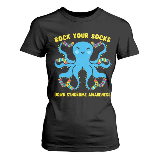 World Down Syndrome Day T Shirt For Women Octopus Rock Your Sock Support 321