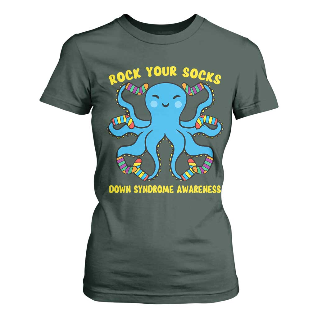 World Down Syndrome Day T Shirt For Women Octopus Rock Your Sock Support 321