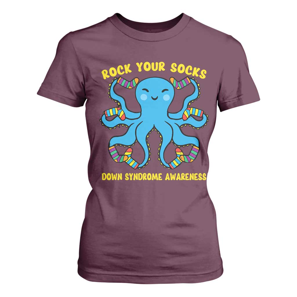 World Down Syndrome Day T Shirt For Women Octopus Rock Your Sock Support 321