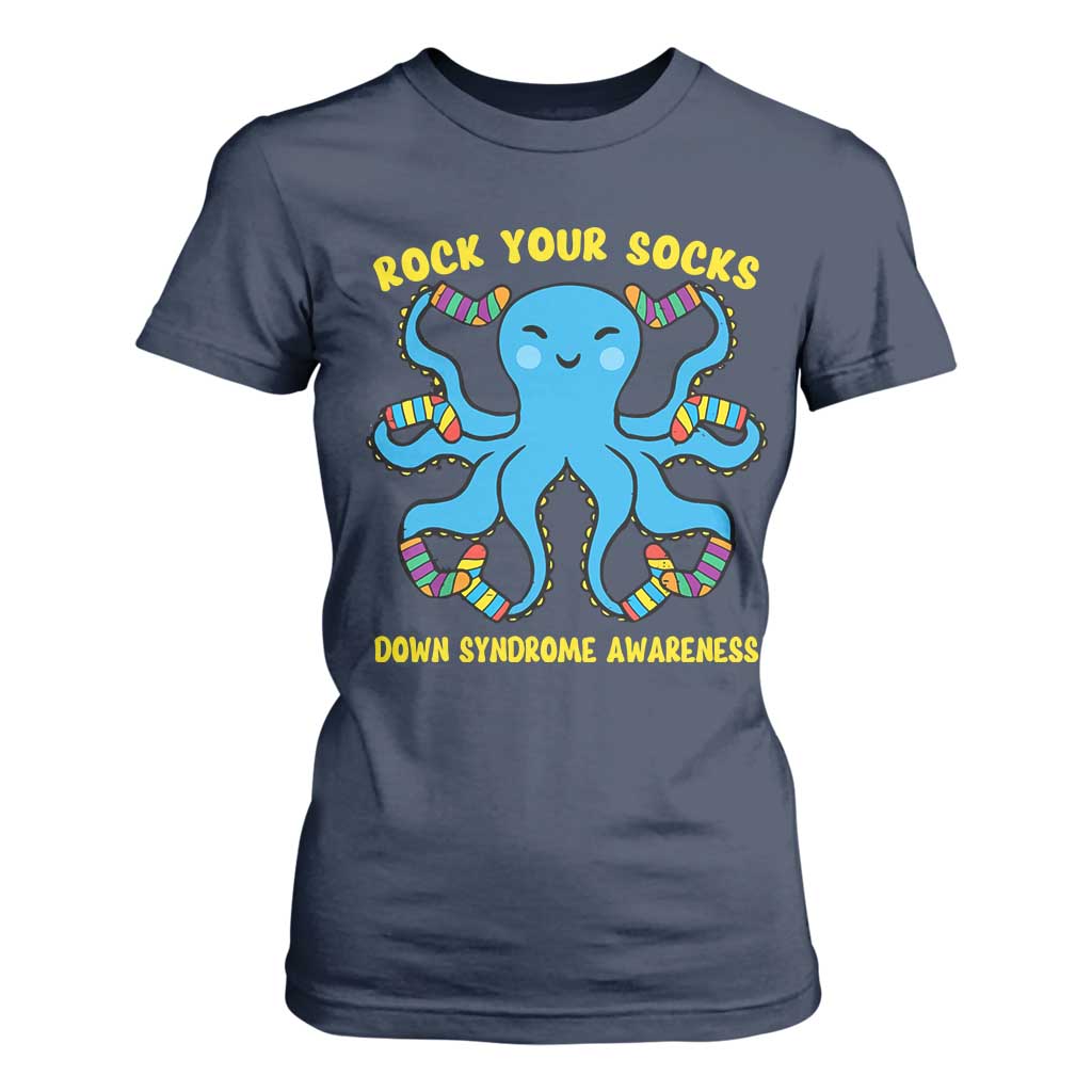 World Down Syndrome Day T Shirt For Women Octopus Rock Your Sock Support 321