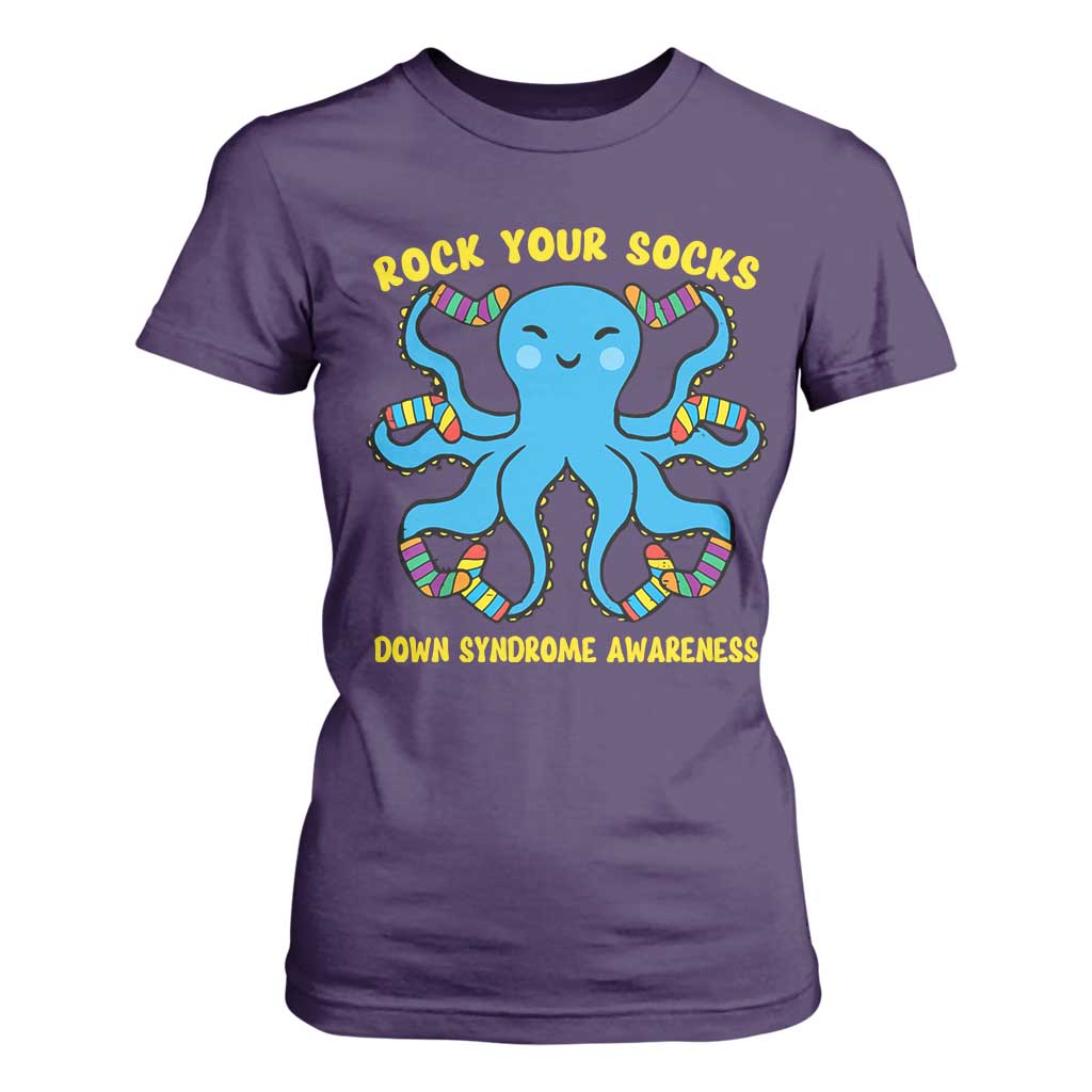 World Down Syndrome Day T Shirt For Women Octopus Rock Your Sock Support 321