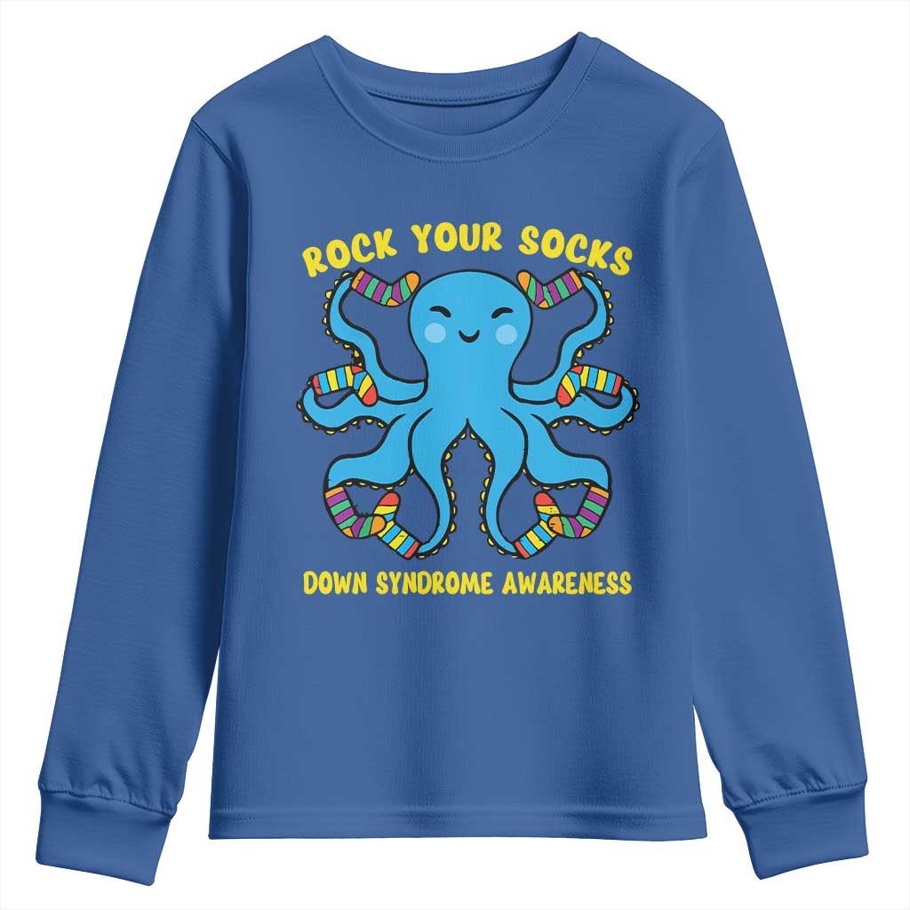 World Down Syndrome Day Youth Sweatshirt Octopus Rock Your Sock Support 321