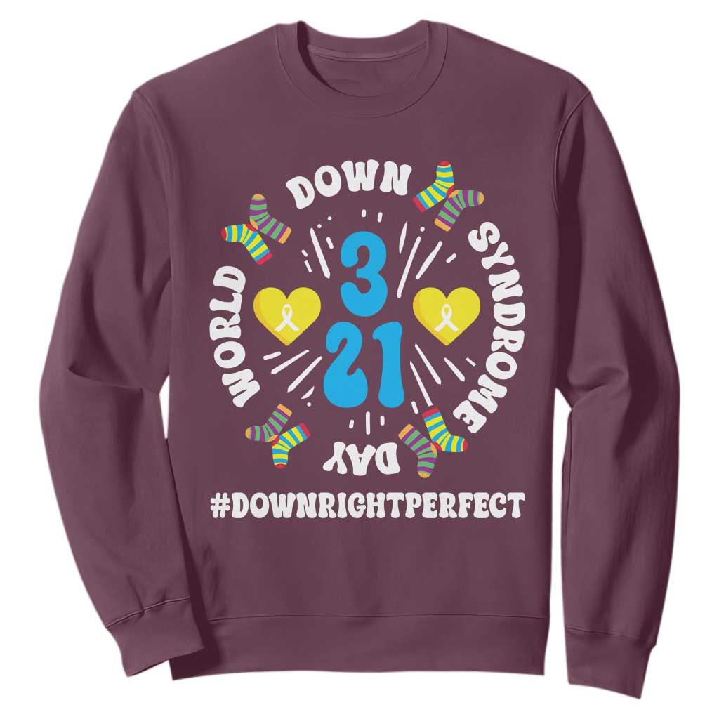 World Down Syndrome Day Sweatshirt 321 Support Blue Yellow Ribbon