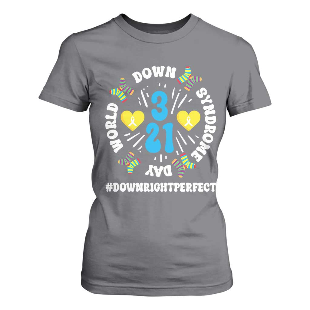 World Down Syndrome Day T Shirt For Women 321 Support Blue Yellow Ribbon