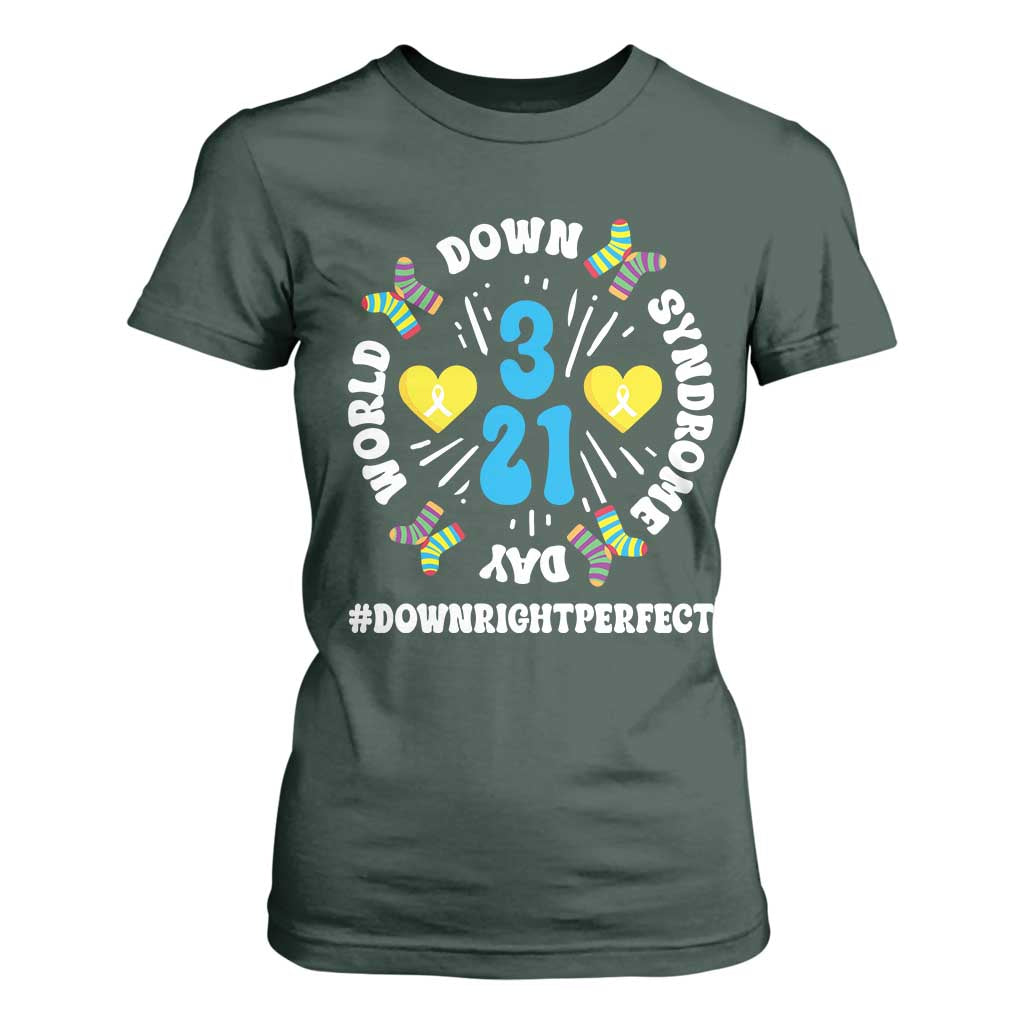 World Down Syndrome Day T Shirt For Women 321 Support Blue Yellow Ribbon