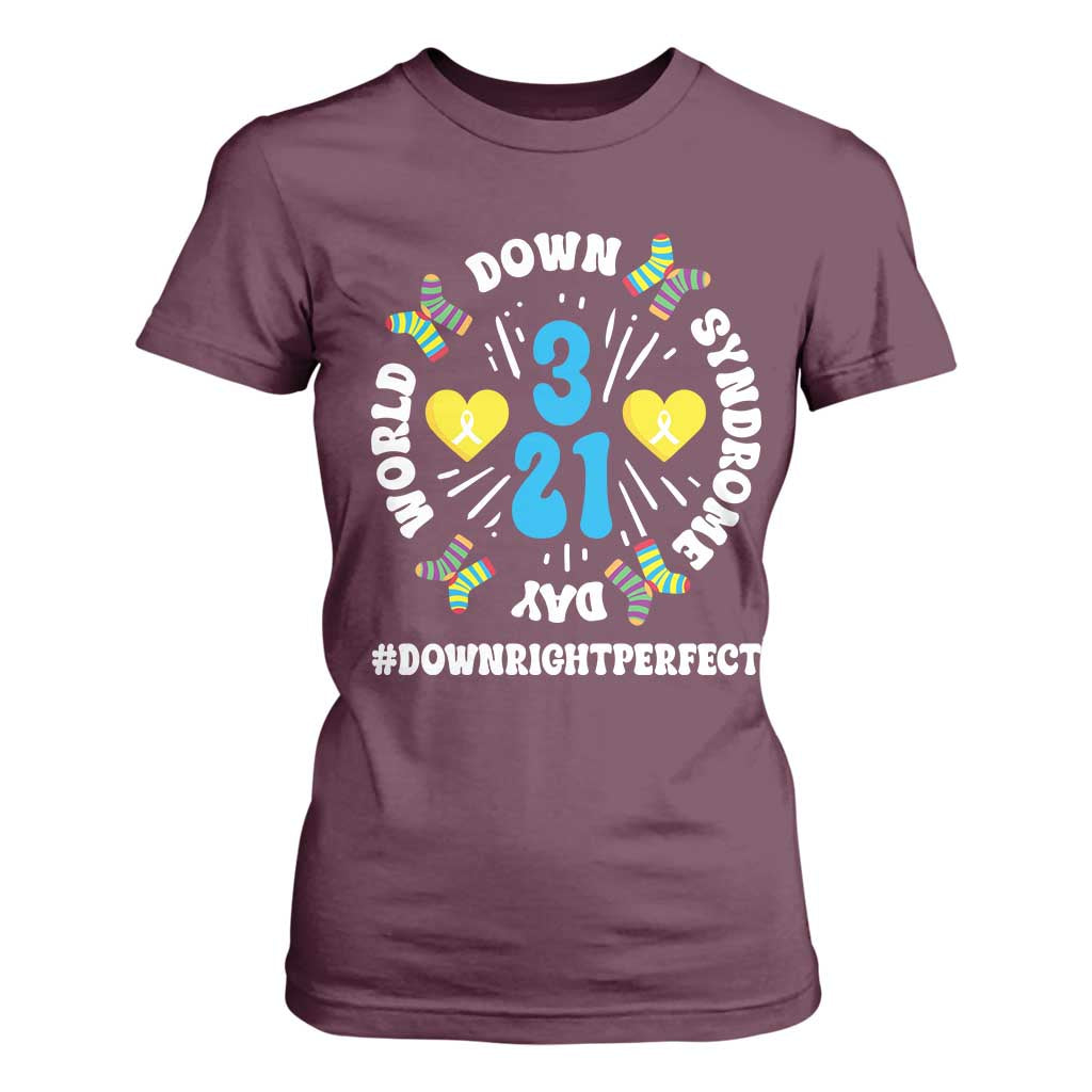 World Down Syndrome Day T Shirt For Women 321 Support Blue Yellow Ribbon