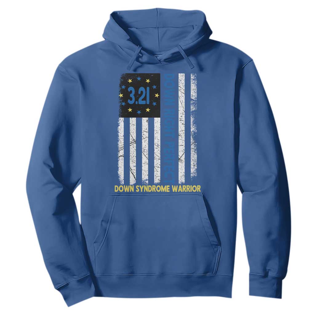 World Down Syndrome Day Hoodie Blue Yellow Ribbon American Flag 321