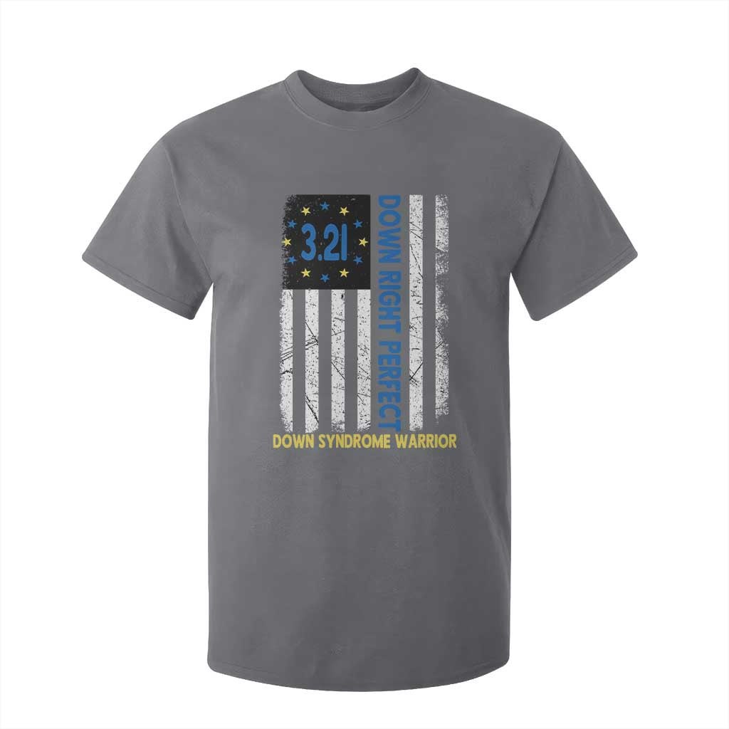 World Down Syndrome Day T Shirt For Kid Blue Yellow Ribbon American Flag 321