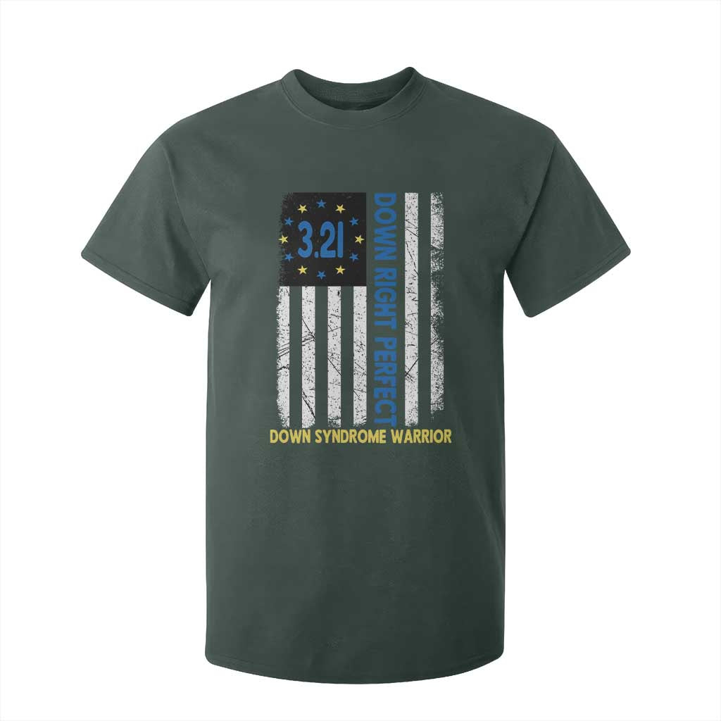World Down Syndrome Day T Shirt For Kid Blue Yellow Ribbon American Flag 321