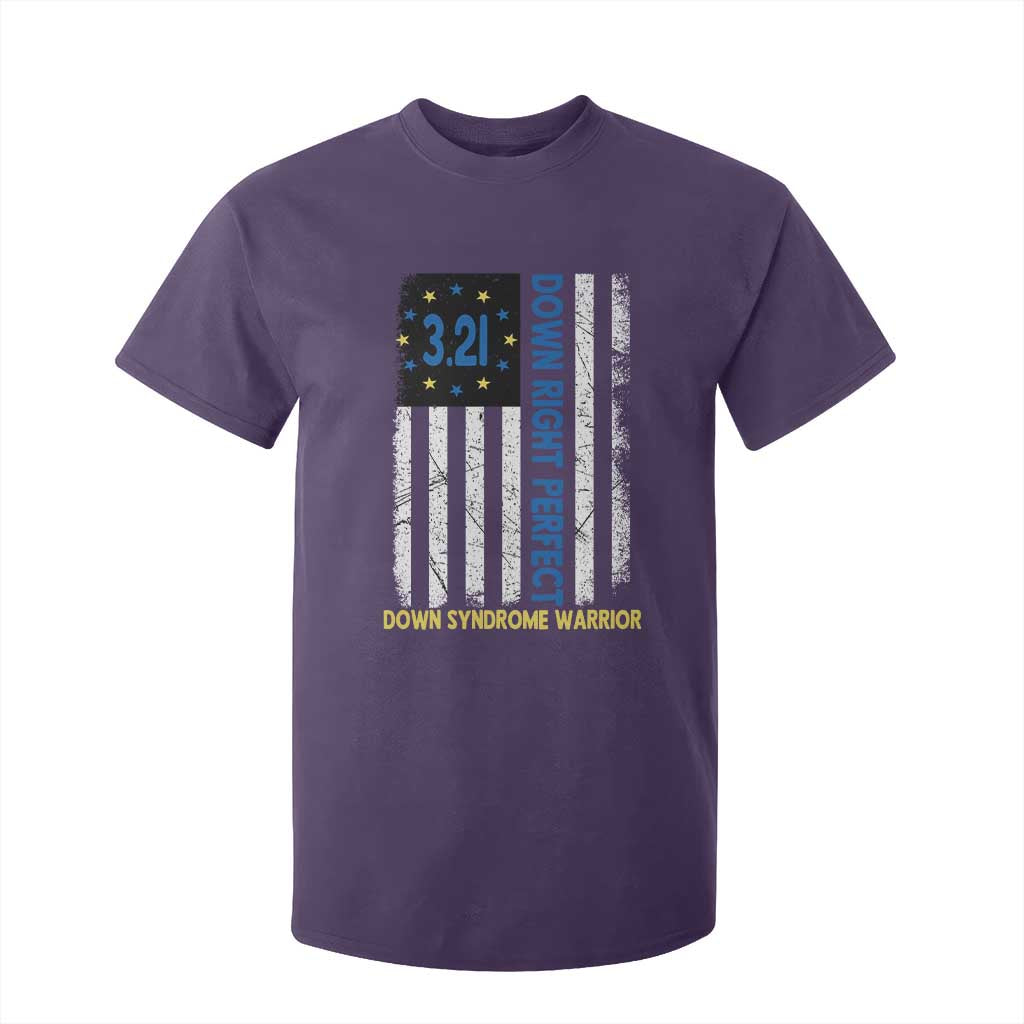 World Down Syndrome Day T Shirt For Kid Blue Yellow Ribbon American Flag 321