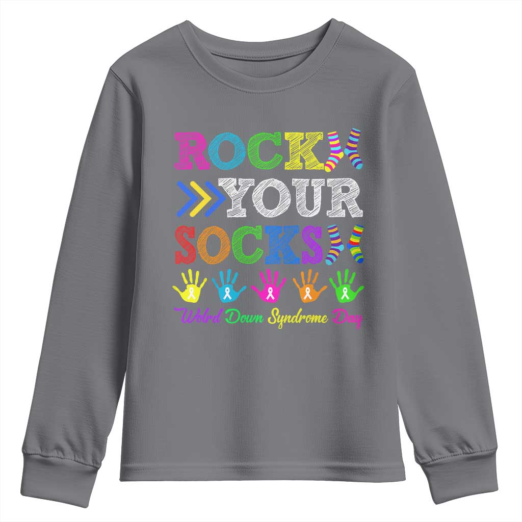 World Down Syndrome Day Youth Sweatshirt Rock Your Socks Support 321