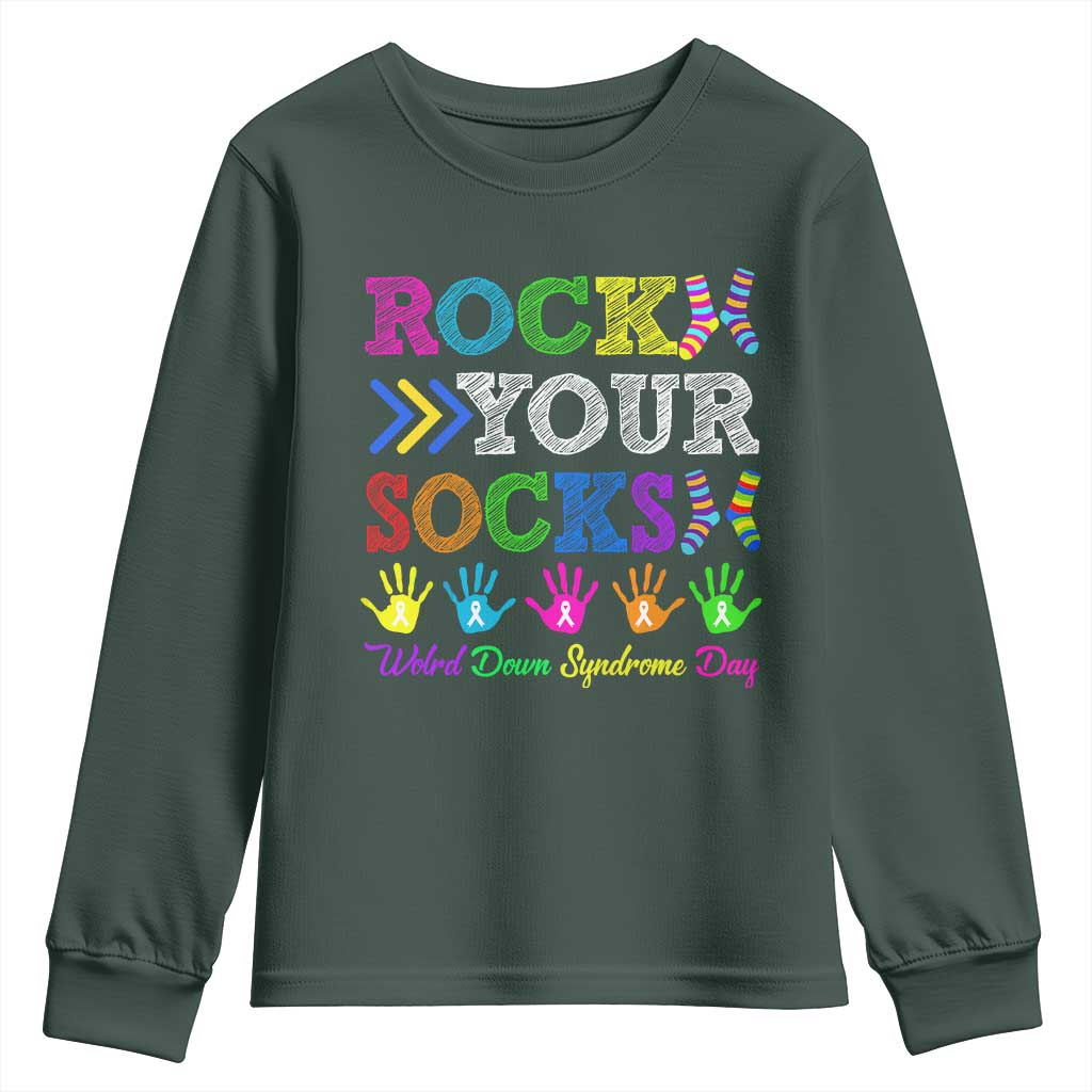 World Down Syndrome Day Youth Sweatshirt Rock Your Socks Support 321