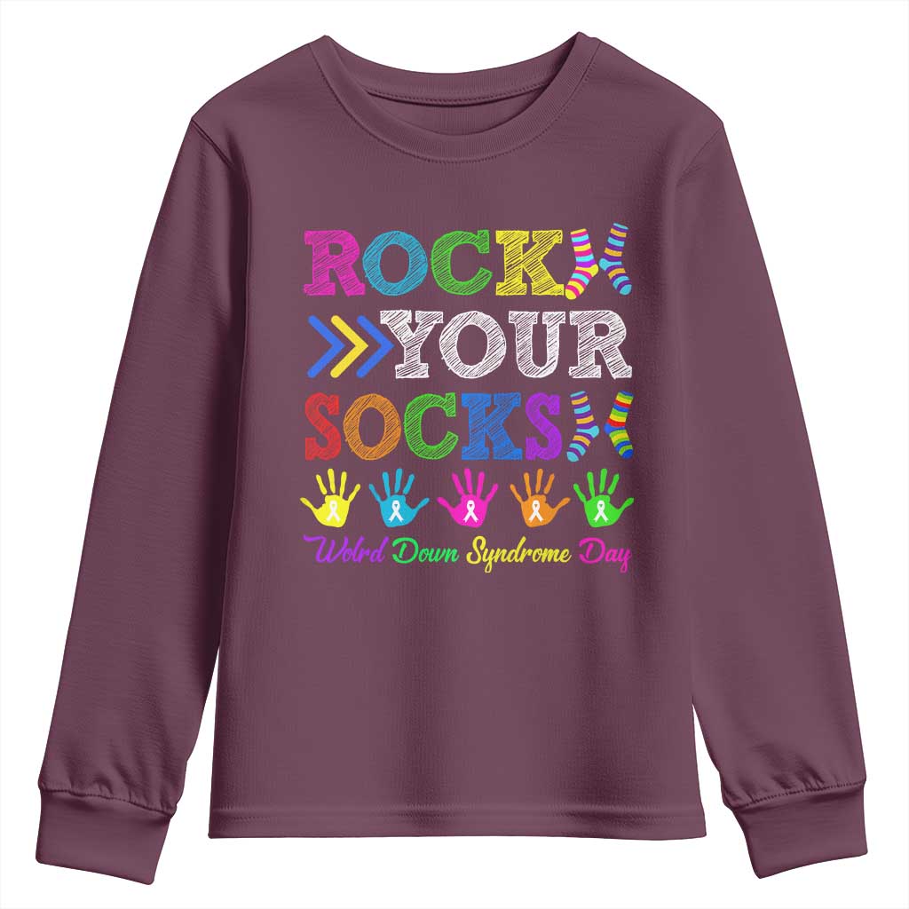 World Down Syndrome Day Youth Sweatshirt Rock Your Socks Support 321