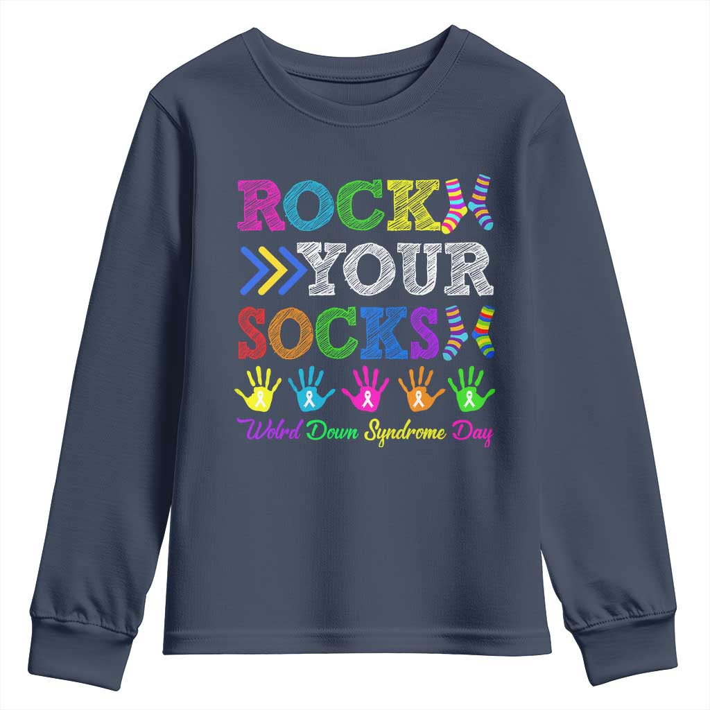 World Down Syndrome Day Youth Sweatshirt Rock Your Socks Support 321