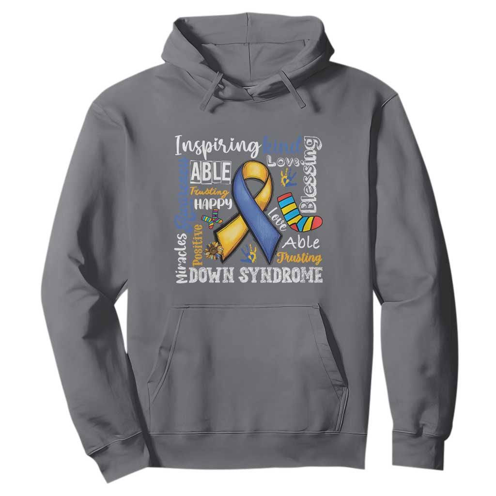Down Syndrome Support Hoodie Rock Your Socks Different Not Less