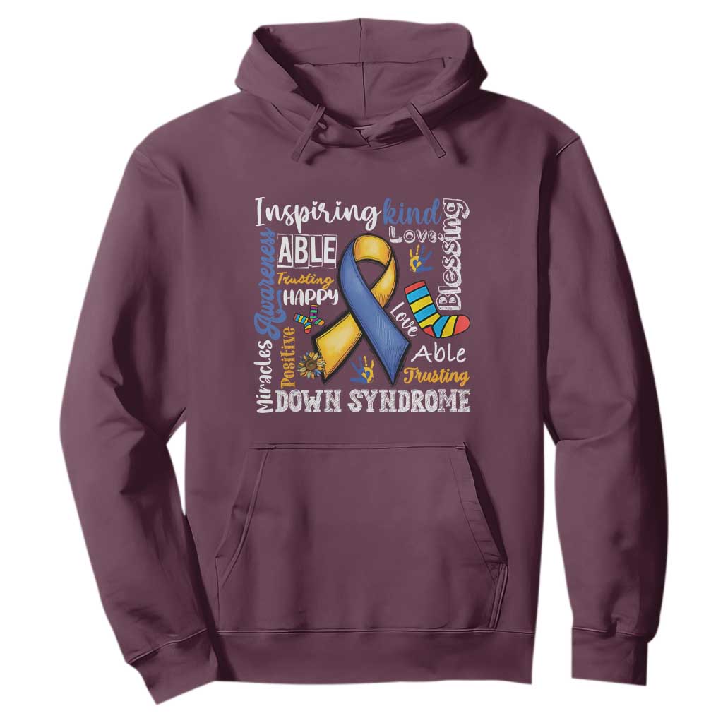 Down Syndrome Support Hoodie Rock Your Socks Different Not Less