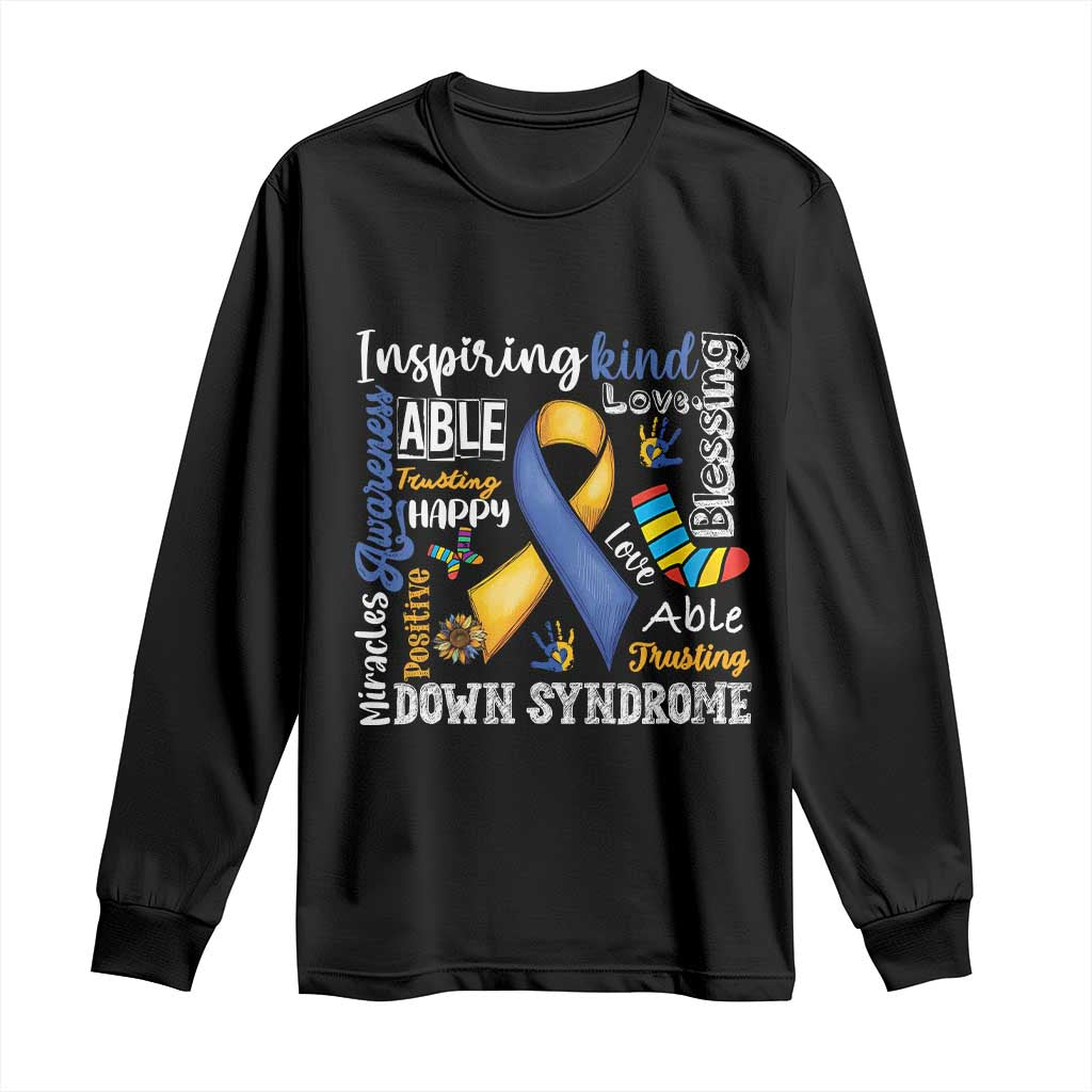 Down Syndrome Support Long Sleeve Shirt Rock Your Socks Different Not Less