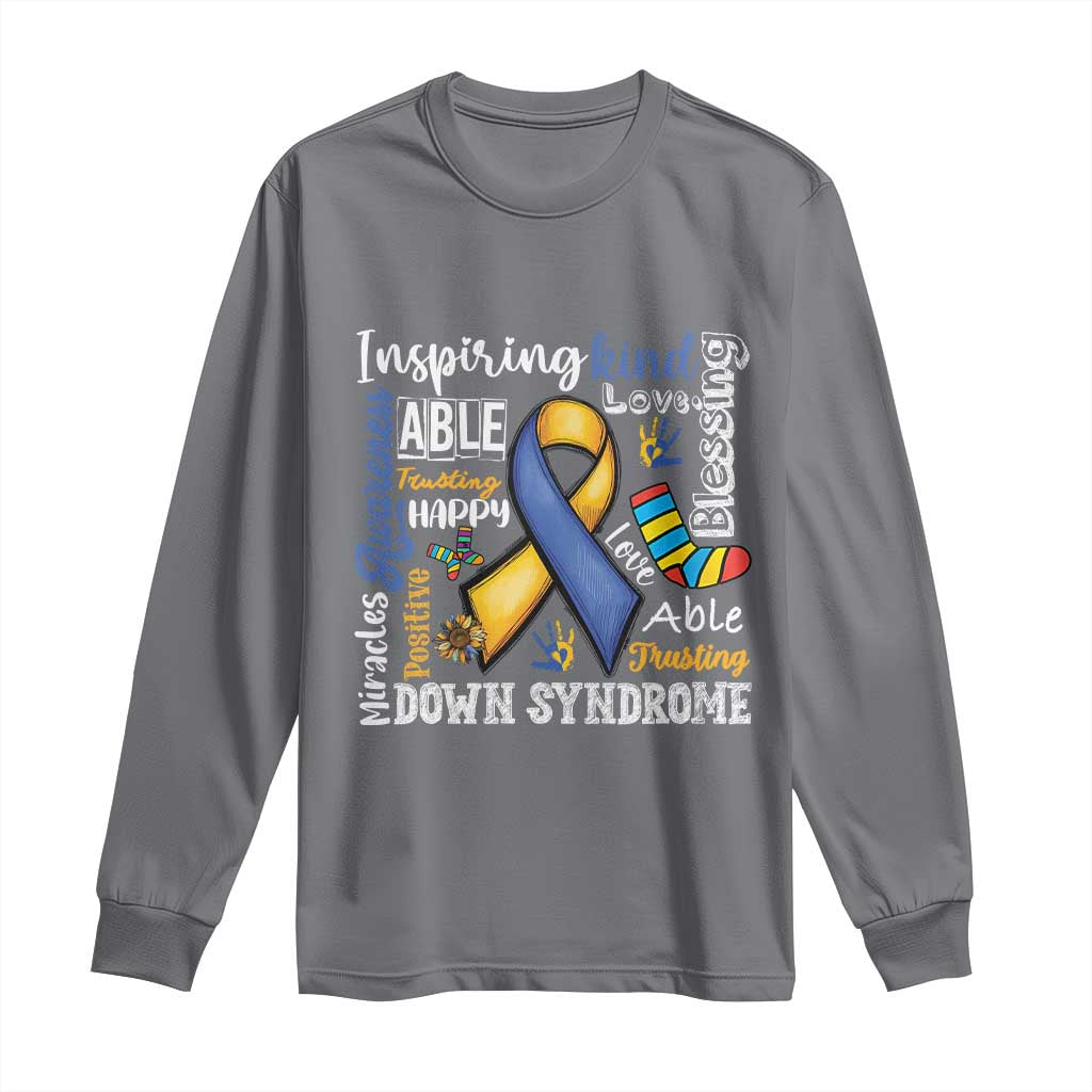 Down Syndrome Support Long Sleeve Shirt Rock Your Socks Different Not Less