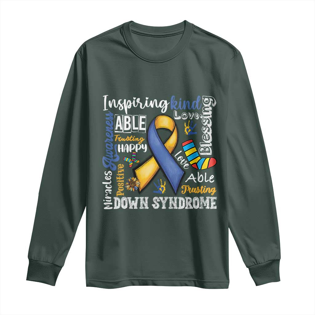 Down Syndrome Support Long Sleeve Shirt Rock Your Socks Different Not Less