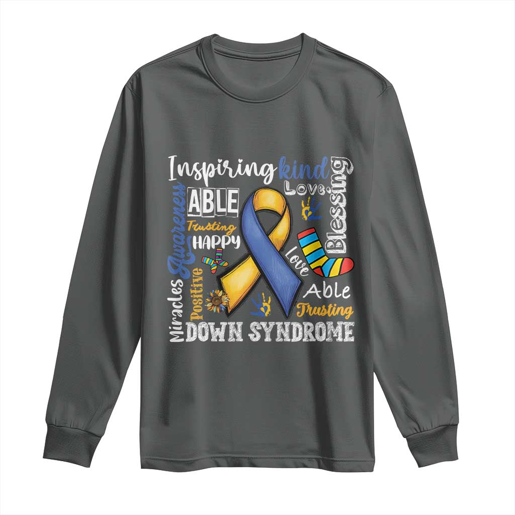 Down Syndrome Support Long Sleeve Shirt Rock Your Socks Different Not Less