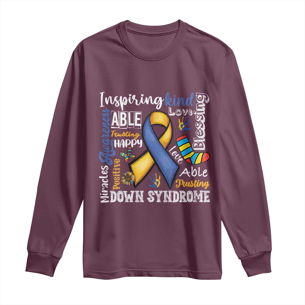 Down Syndrome Support Long Sleeve Shirt Rock Your Socks Different Not Less