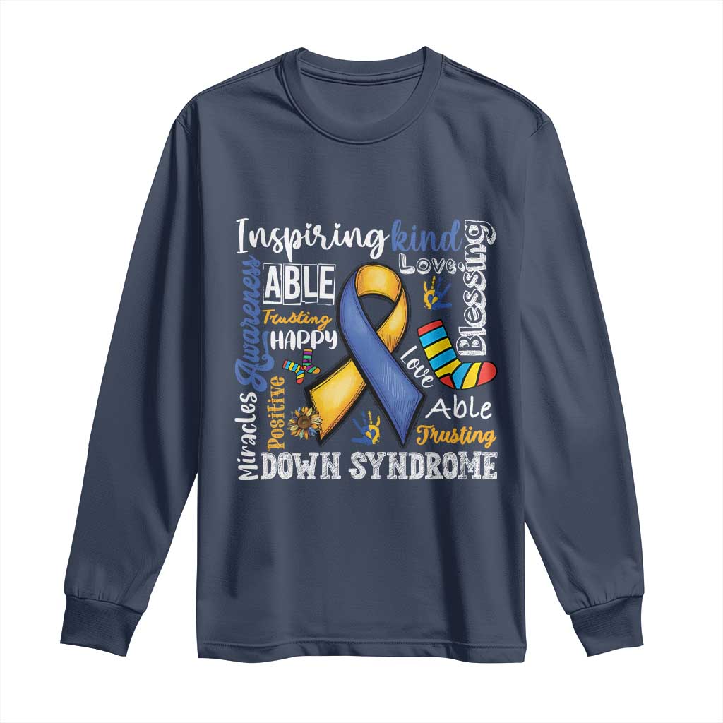 Down Syndrome Support Long Sleeve Shirt Rock Your Socks Different Not Less