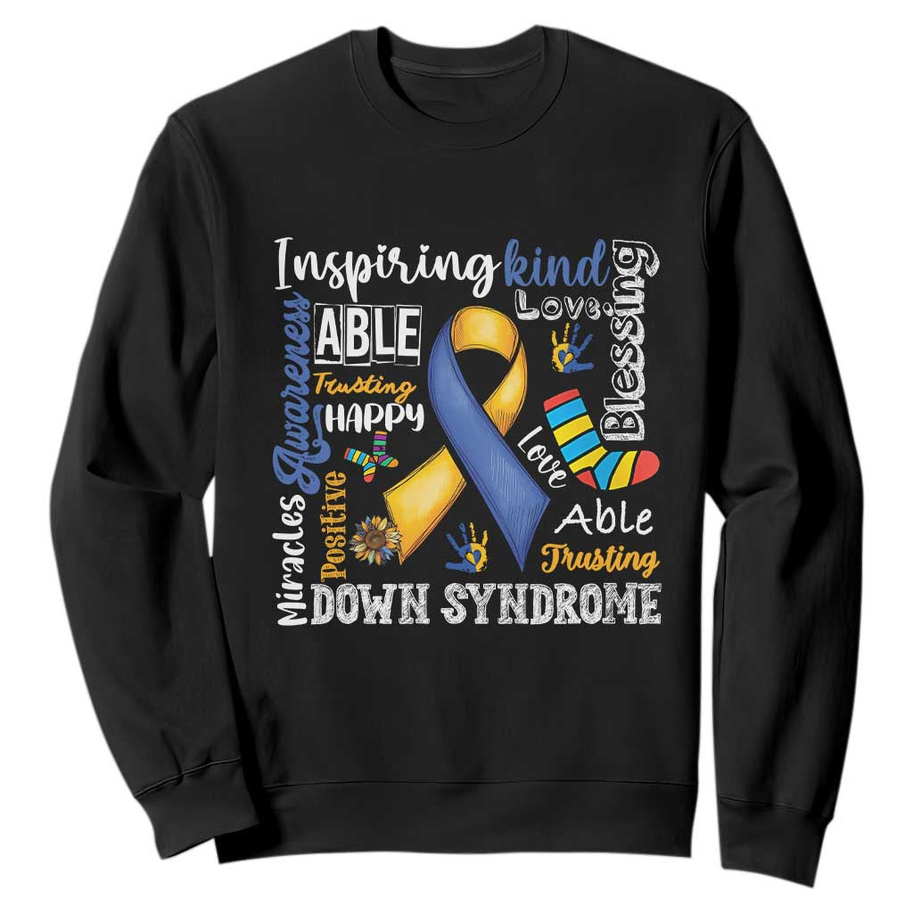 Down Syndrome Support Sweatshirt Rock Your Socks Different Not Less