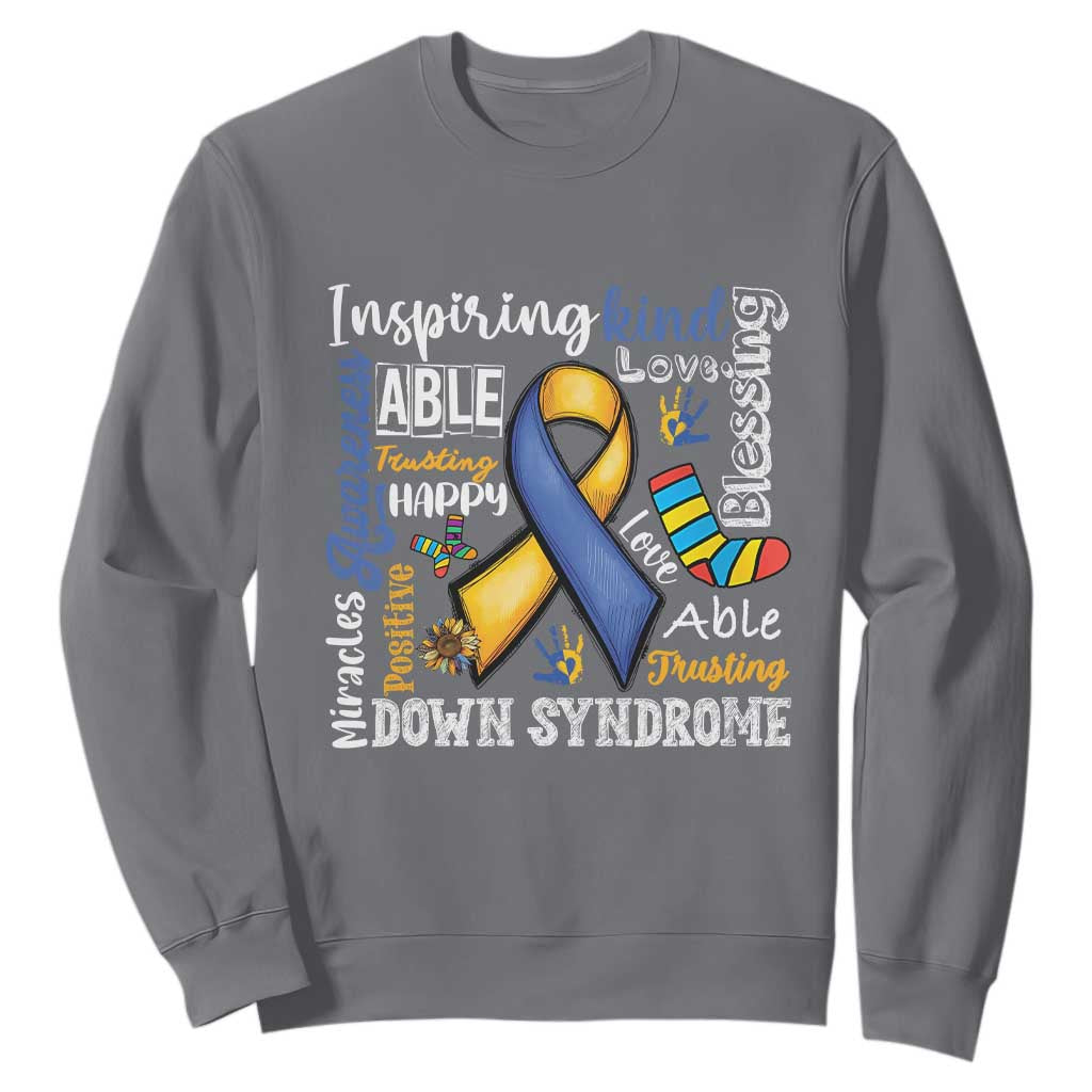 Down Syndrome Support Sweatshirt Rock Your Socks Different Not Less