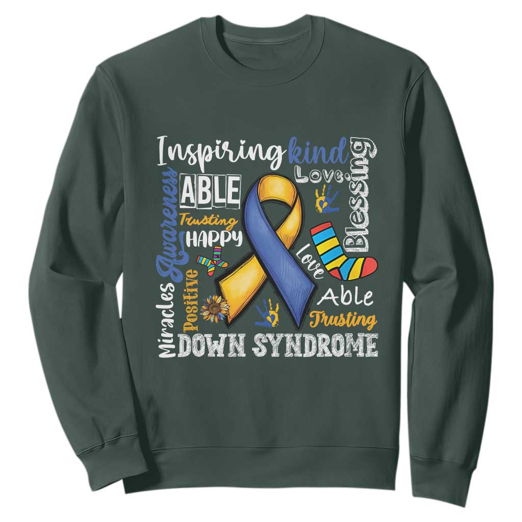 Down Syndrome Support Sweatshirt Rock Your Socks Different Not Less