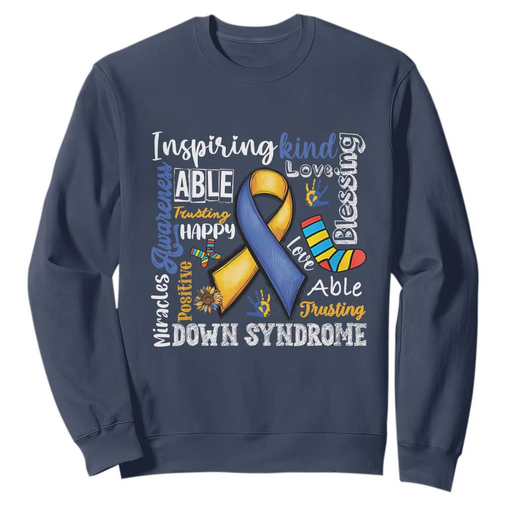 Down Syndrome Support Sweatshirt Rock Your Socks Different Not Less