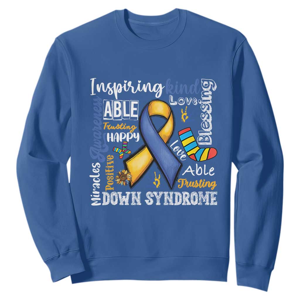 Down Syndrome Support Sweatshirt Rock Your Socks Different Not Less