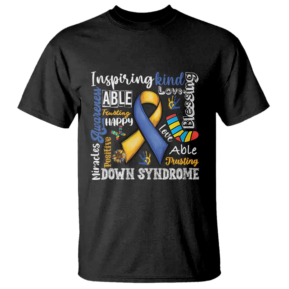 Down Syndrome Support T Shirt Rock Your Socks Different Not Less
