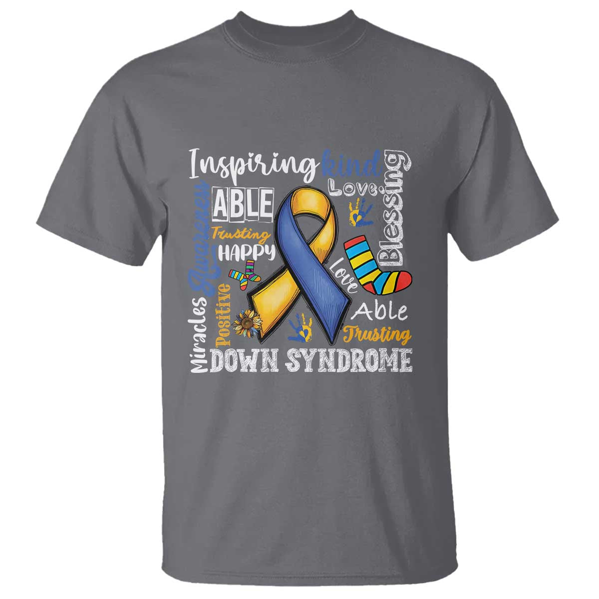 Down Syndrome Support T Shirt Rock Your Socks Different Not Less