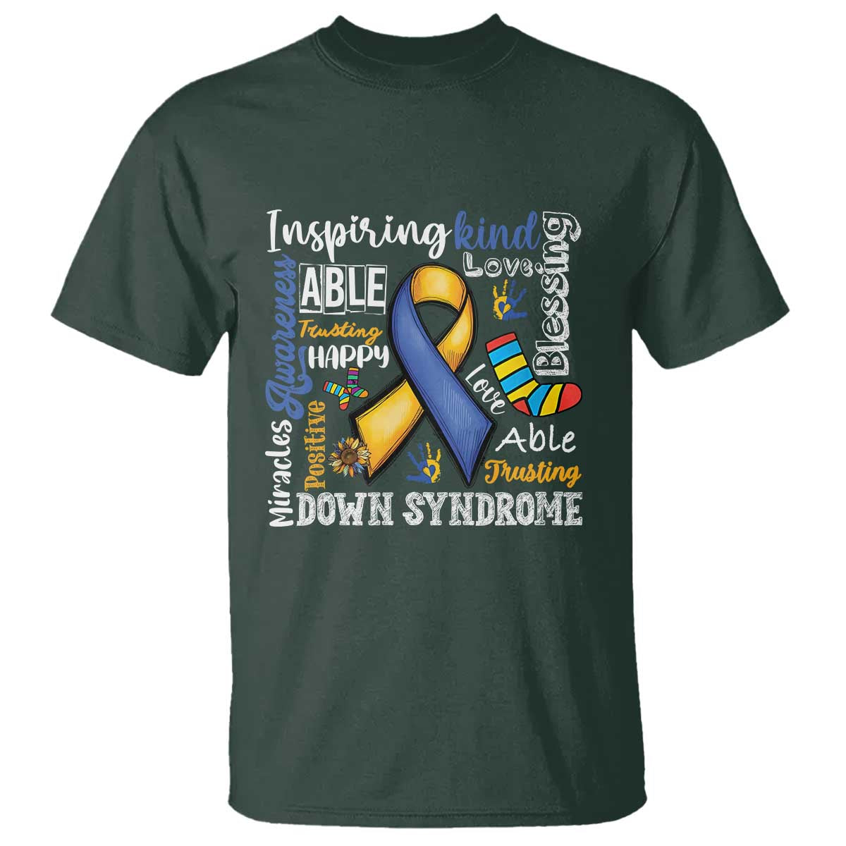 Down Syndrome Support T Shirt Rock Your Socks Different Not Less
