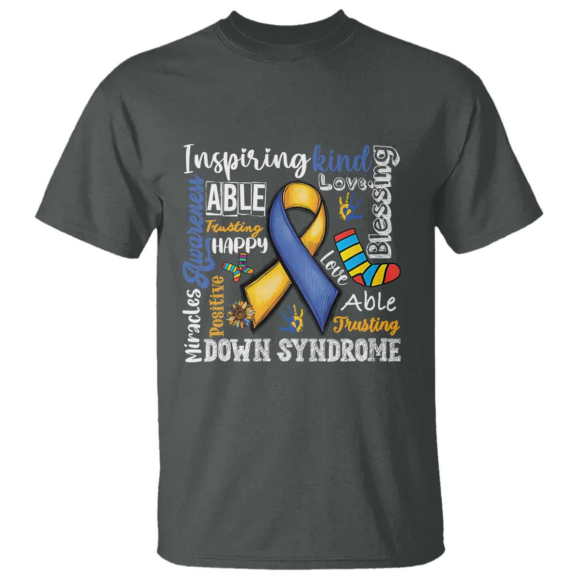 Down Syndrome Support T Shirt Rock Your Socks Different Not Less